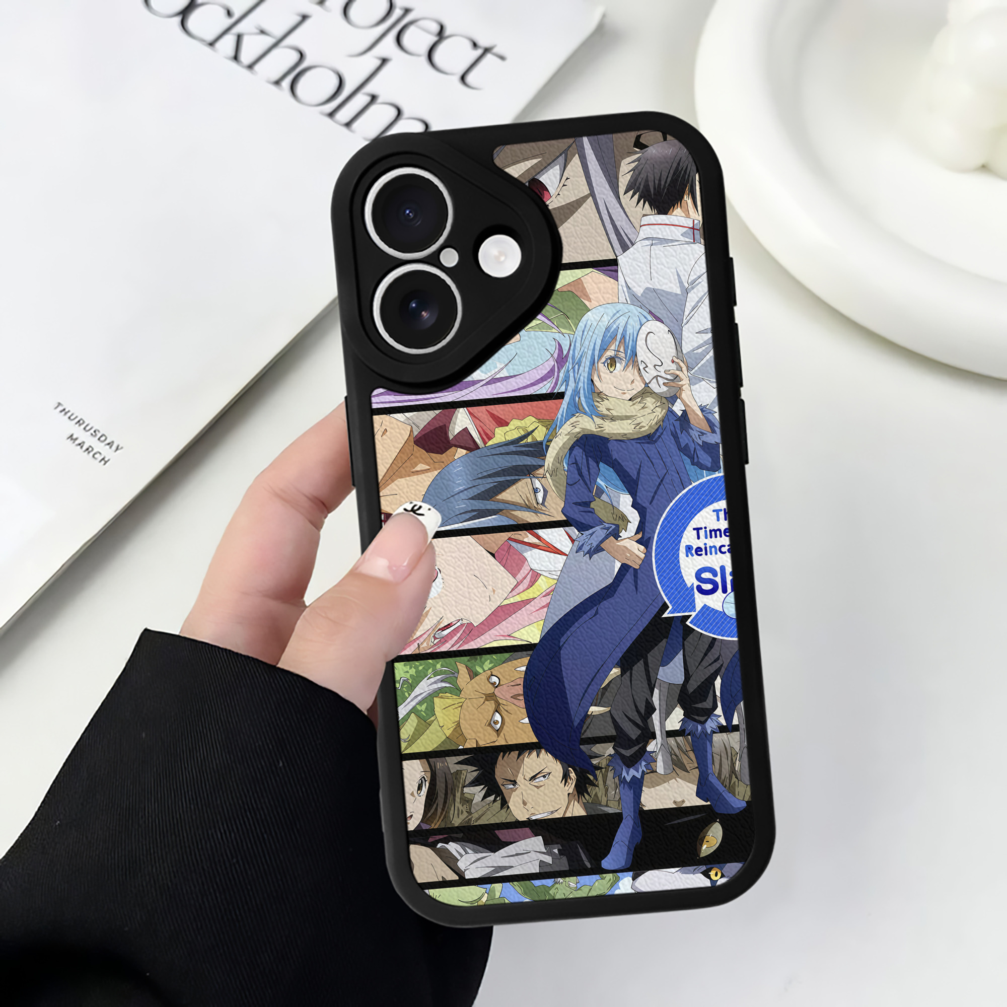 （画像用） 転スラ Regarding Reincarnated to Slime 【iPhone 16シリーズ対応】シリコンスマホケース（レザー調） 材質：シリコン
